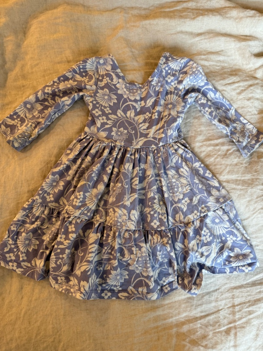 Girls Janie and Jack Blue Floral Tiered Dress